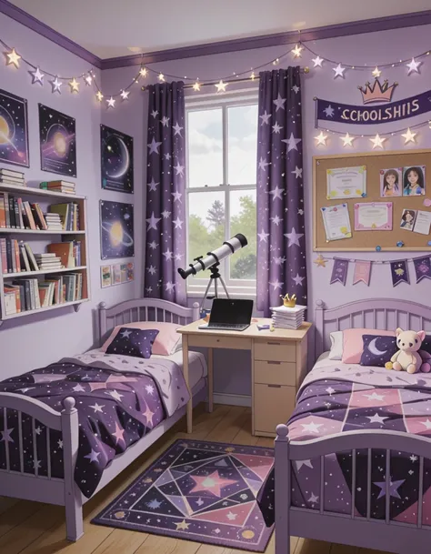 girl bedroom inspired by Twilight illu