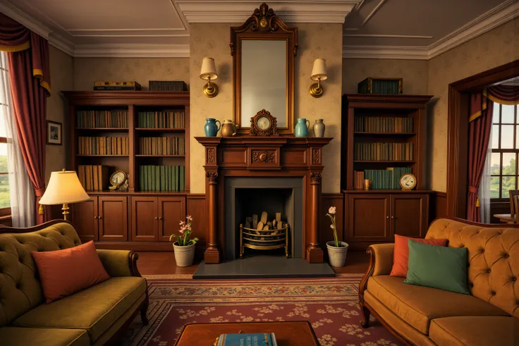 1870s British Living Room