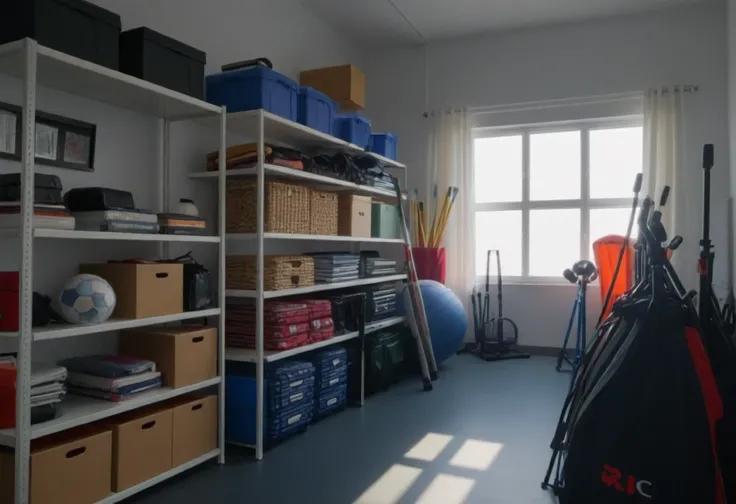 School Gym Storage Room (Background) (SDXL) (AD)