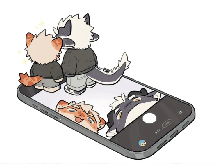 Chibi taking selfie | Silly meme concept