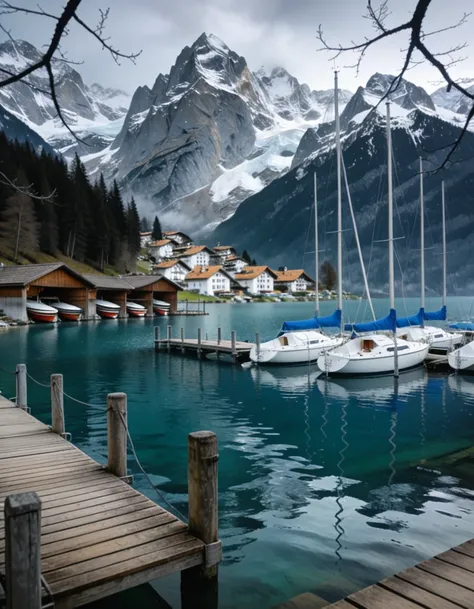 Alpine lakeside marina