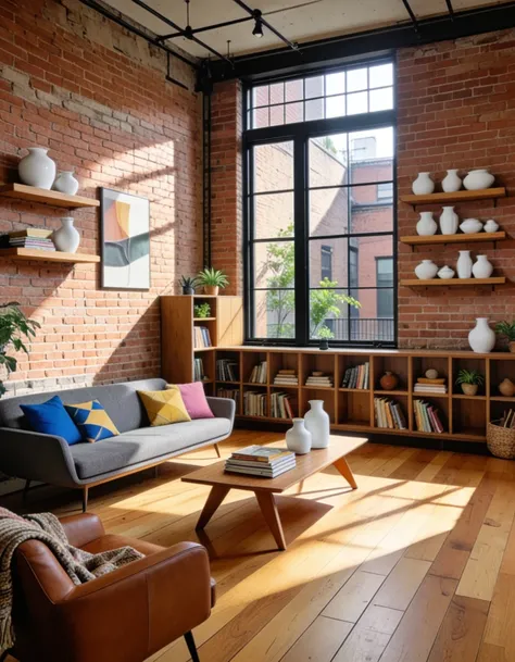 industrial loft living room