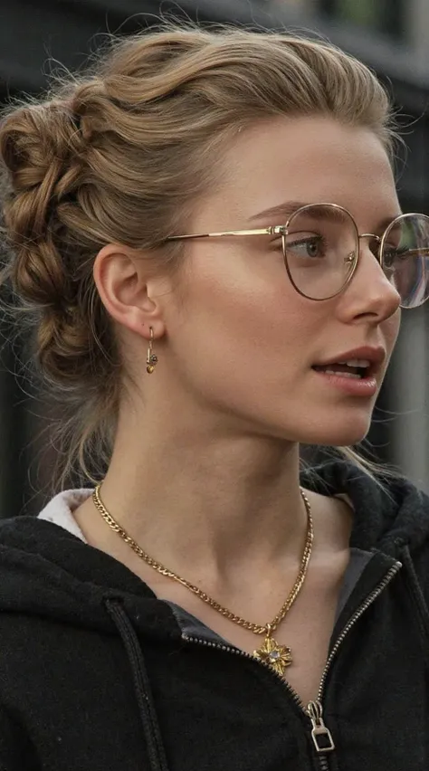 Elegant Hairstyle: Side-Parted Updo with Textured Strands