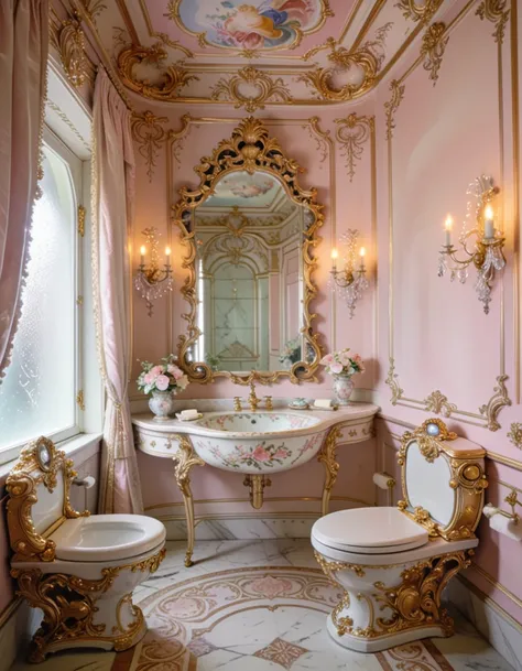 Rococo bathroom interior