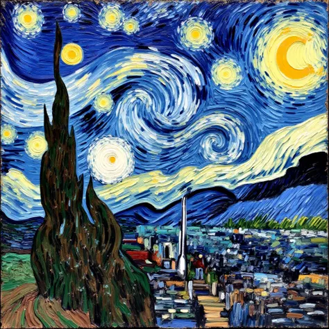 梵高艺术风格插画