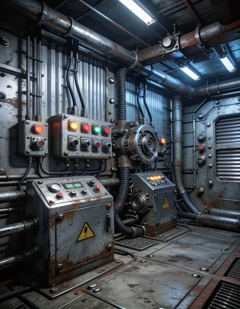 industrial dieselpunk interior pony