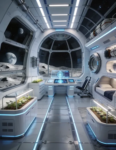 Futuristic lunar base interior pony