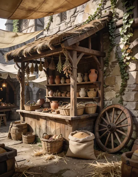 Medieval marketplace stall pony