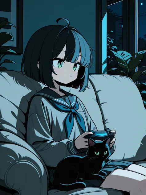 Cat is happy, while Saturn is melancholic (style)