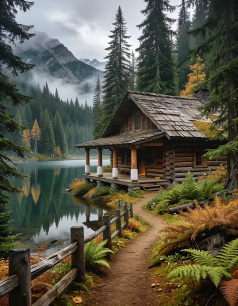 Rustic log cabin