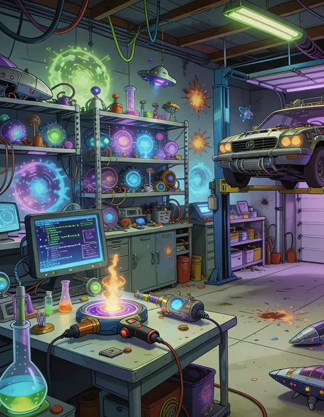 Rick Sanchez garage laboratory pony