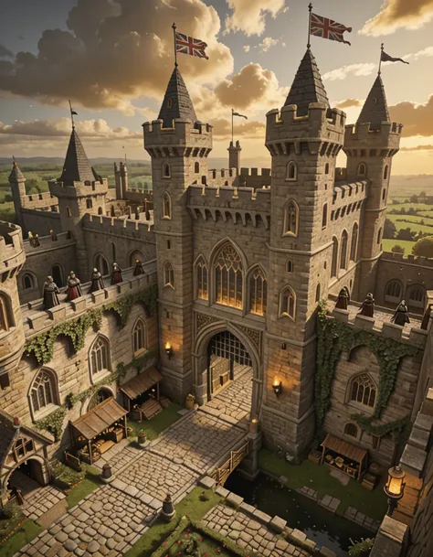 medieval fantasy castle exterior illu