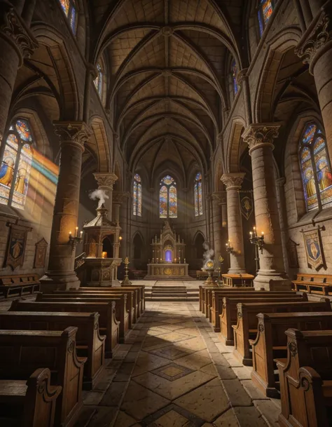 interior cathedral view illu