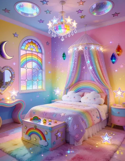 Rainbow Brite bedroom interior