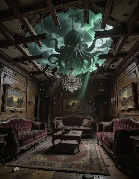 Victorian parlor interior illu