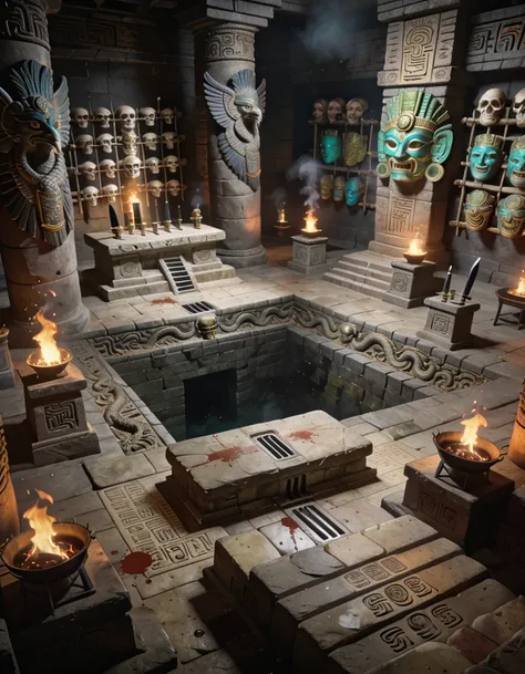 Aztec temple interior pony