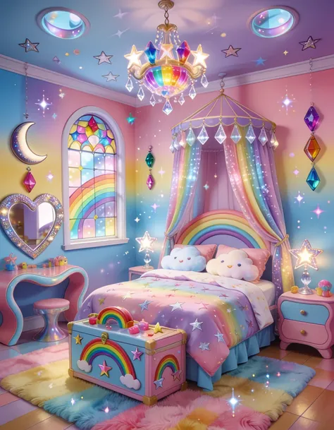 Rainbow Brite bedroom interior pony