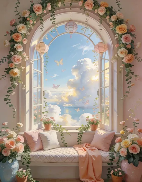 cozy window seat illu