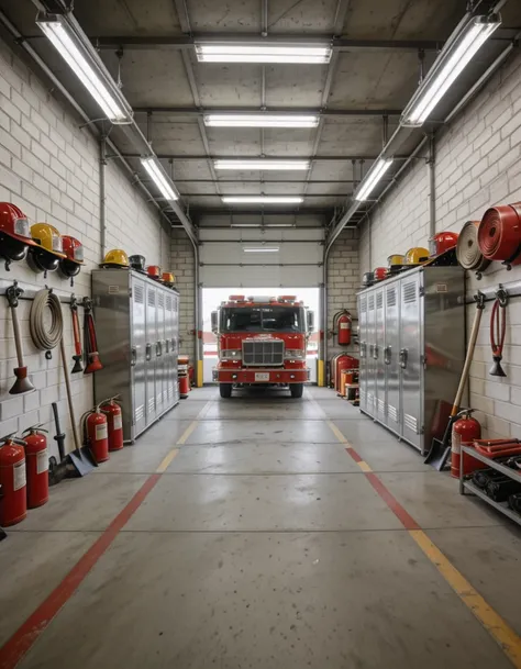 fire station garage illu