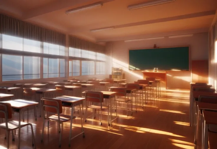 Japanese Classroom (Background) (SDXL) (AD)