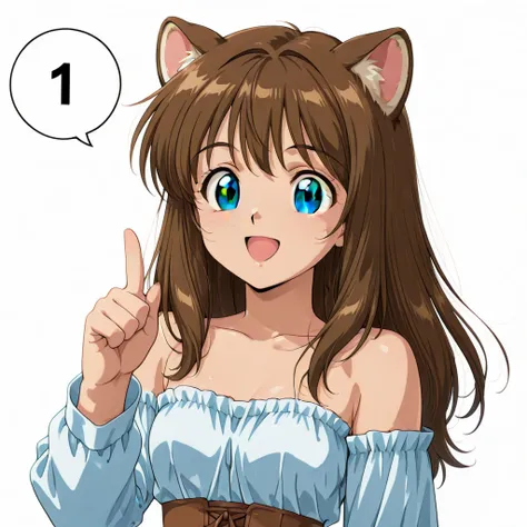 Civitai 上半身カウントダウンポーズ1-5（ポーズ＆数吹き出し） / Upper body Countdown Pose（Pose & speech bubble）. count 1-5.