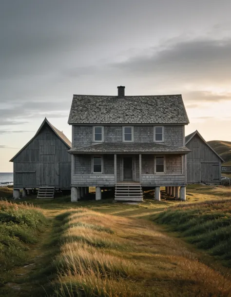 weathered coastal homestead