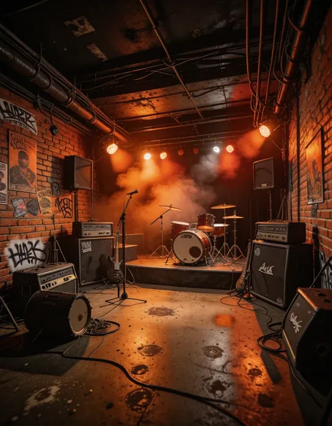 underground punk venue illu
