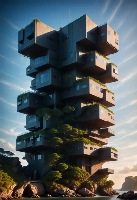 Brutalist Luxury Towers (Buildings) (SDXL) (AD)