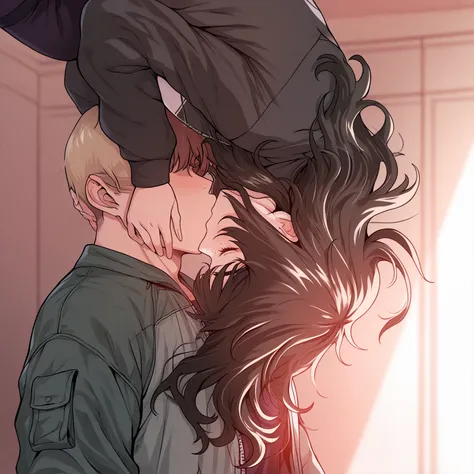 Upside-down kissing - Kiss with one character upside-down - Spider-Man kiss