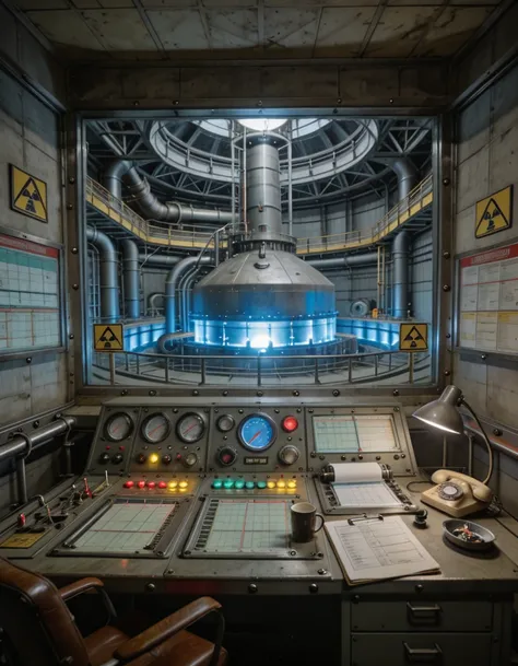 1960s nuclear power plant illu