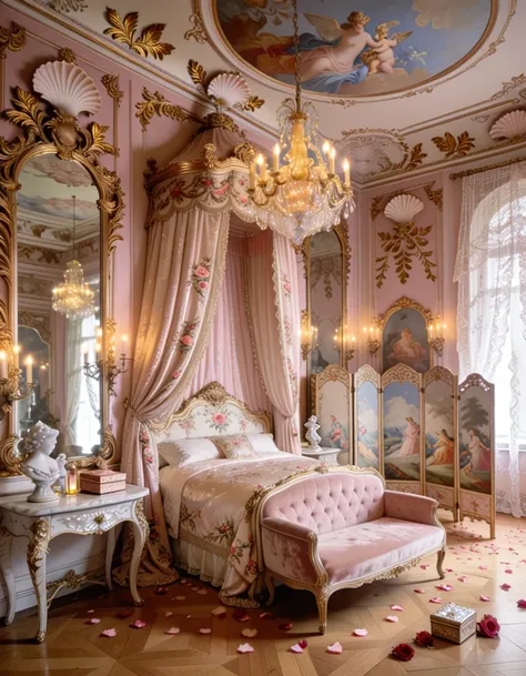 Rococo boudoir interior