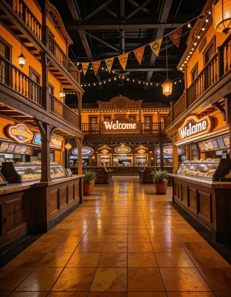 indoor food court illu