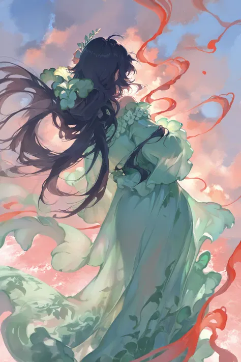 Chinese-style fantasy watercolor