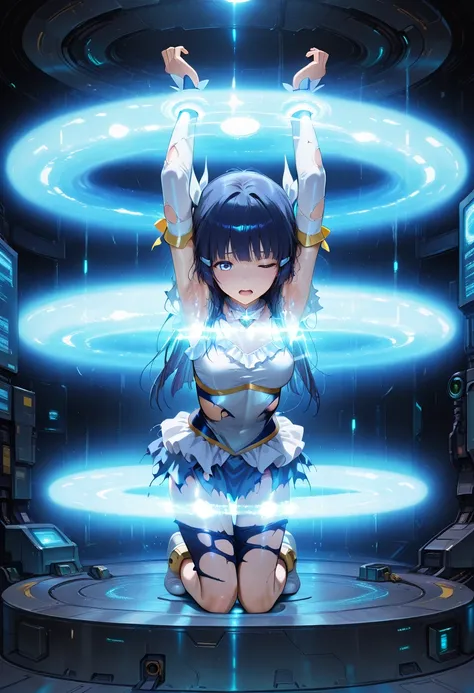 restrained glowing circles