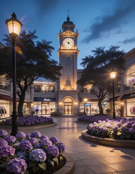 shopping mall courtyard at twilight pony