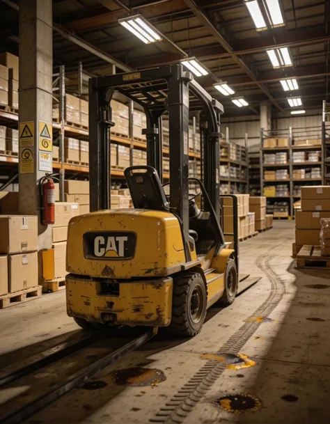 Industrial warehouse interior illu