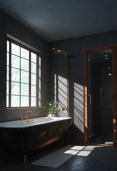 Brutalist Home Interior Bathroom (Buildings) (Illustrious) (AD)