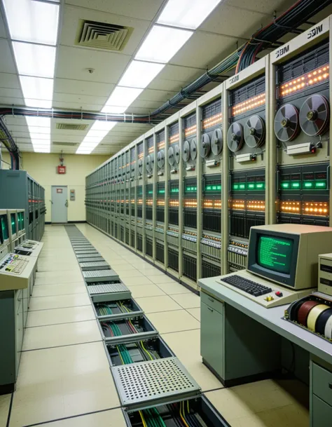 vast 1960s computer room