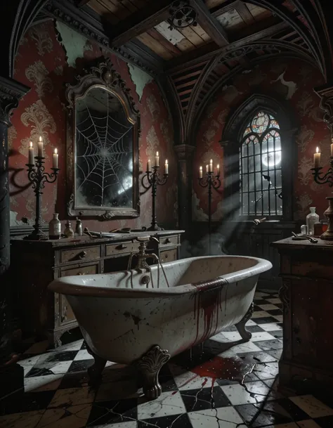 grand Gothic bathroom illu