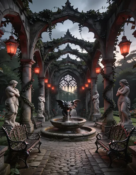gothic garden at dusk pony
