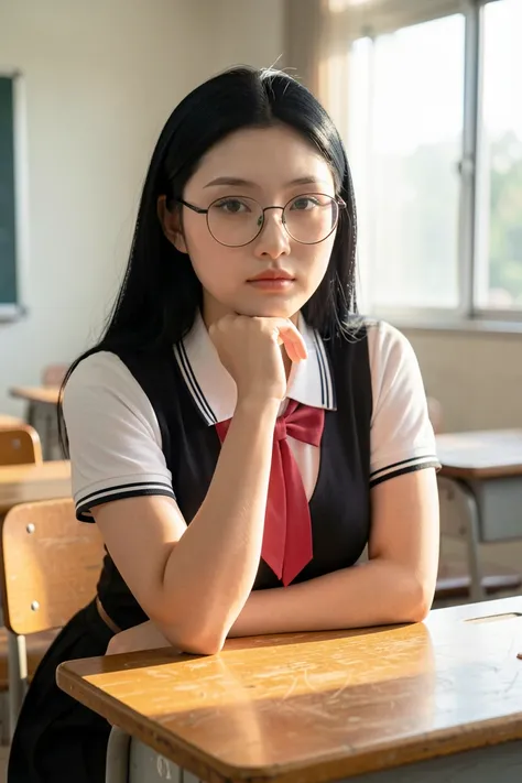 Chinese Schoolgirl with  and Glasses (Fictional Character)