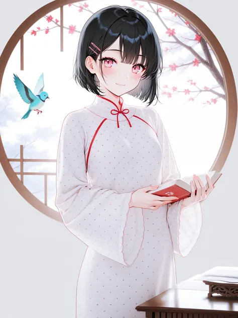 Cute white qipao