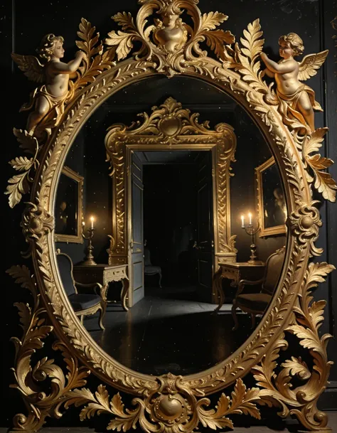 enormous ornate rococo mirror illu