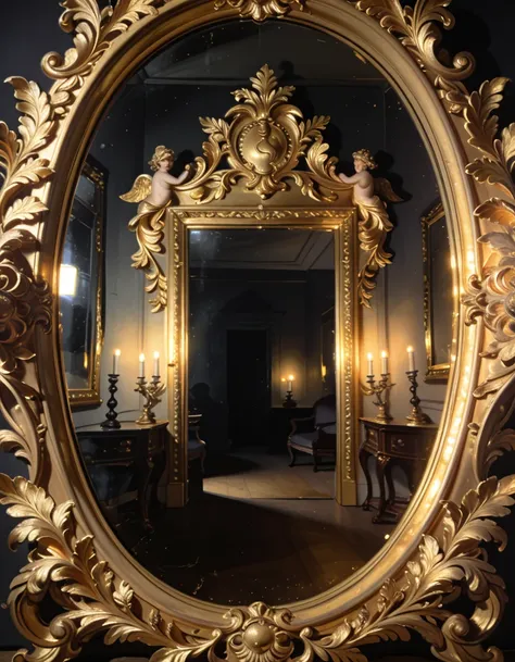 enormous ornate rococo mirror pony