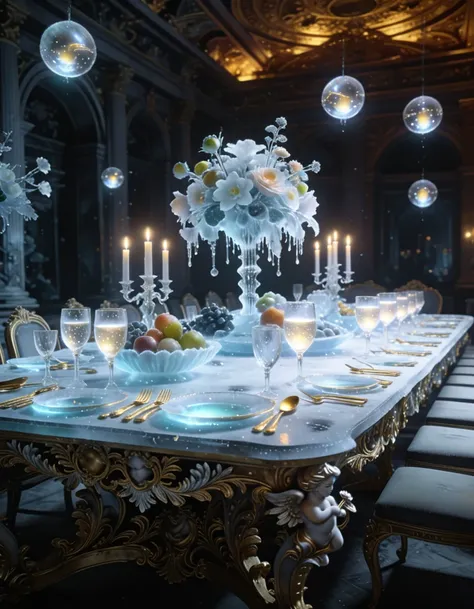 rococo banquet table in post-human