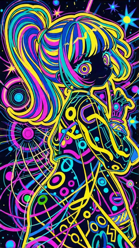 HTRP Colorful Neon Abstract Outline