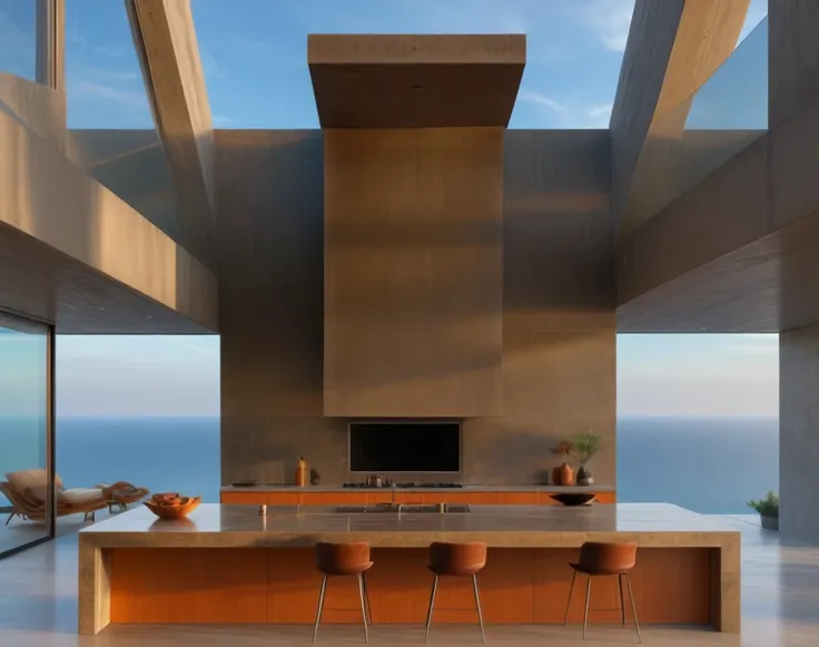 Brutalist Home Interior Kitchen (Buildings) (SDXL) (AD)