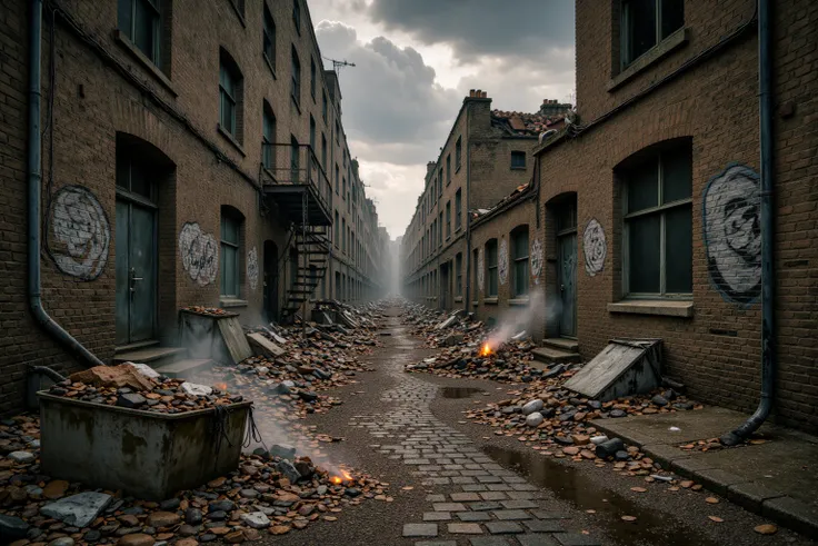 Dystopian Ruined Street