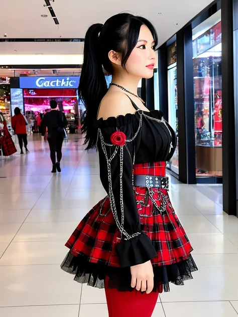 Gothic Plaid Lolita Skirt - XL
