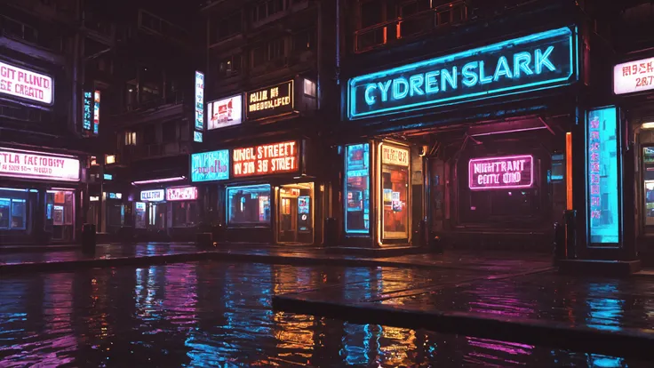 Night Street A - Caged City Gomorrah - Background - Illustrious